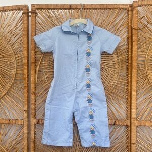 Vintage paddington bear Blue Kids Romper